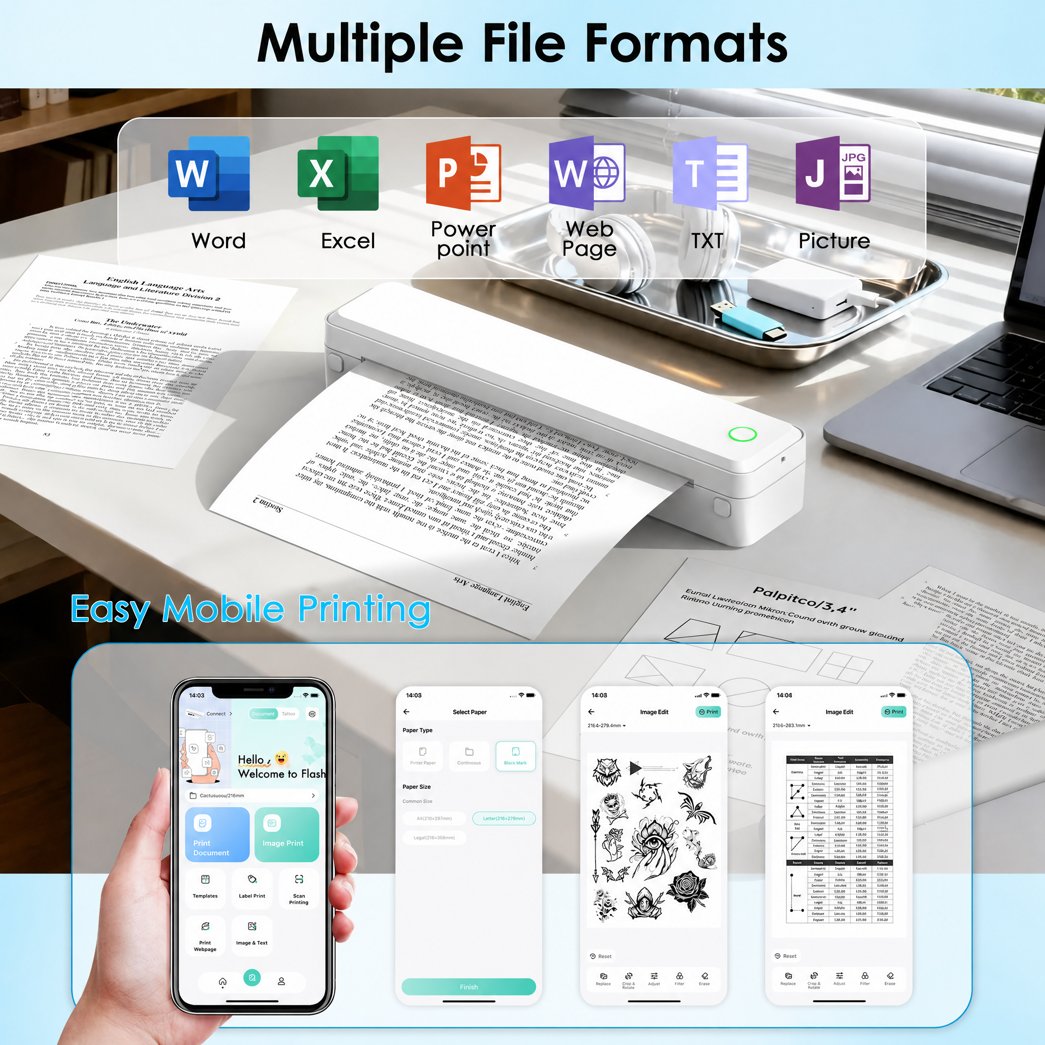 KNAON U8 Wireless A4 Thermal Printer