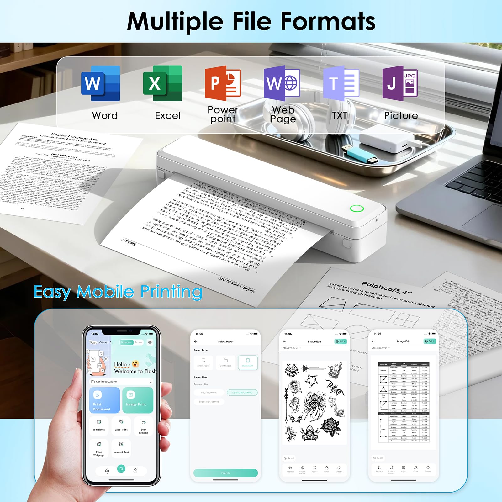 KNAON C80S Wireless A4 Thermal Printer