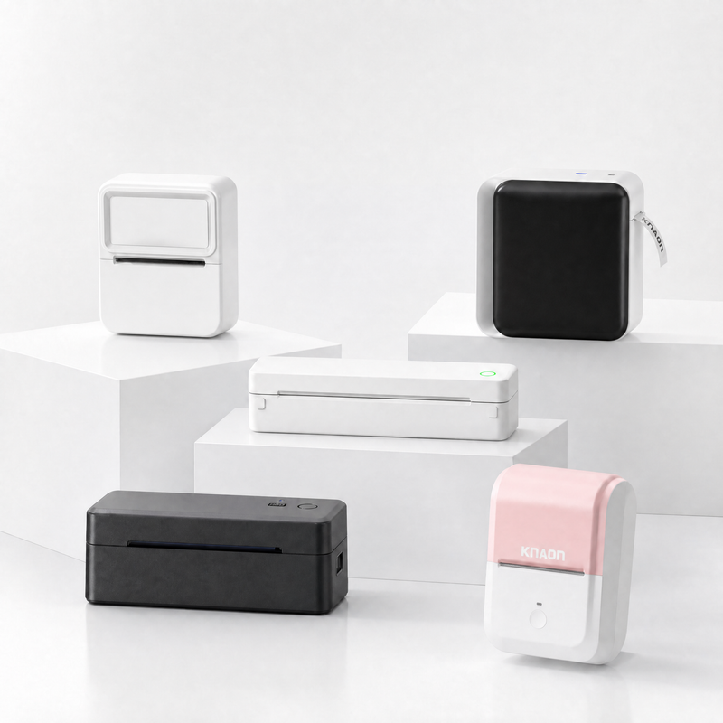 KNAON all printers collection with portable thermal printers and label makers