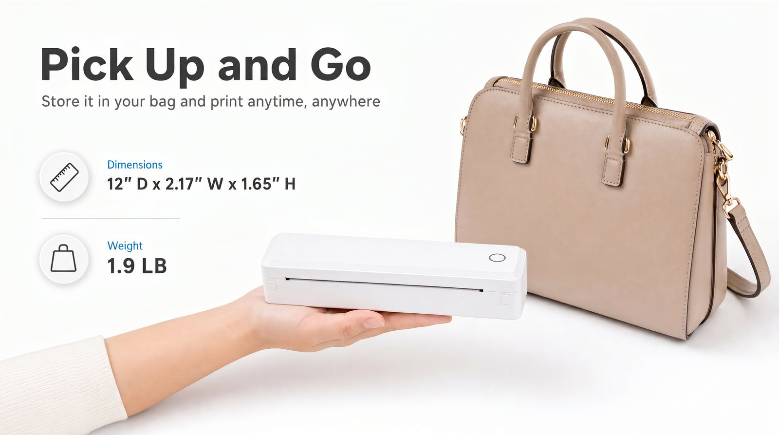 KNAON U8 portable A4 thermal printer with compact lightweight design for printing anytime and anywhere