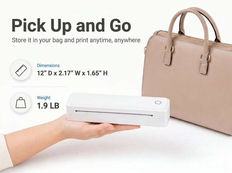 KNAON U8 portable A4 thermal printer with compact lightweight design for printing anytime and anywhere