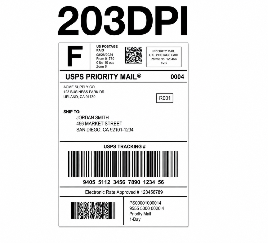 KNAON Y486AP AirPrint thermal label printer with 203DPI clear printing for sharp shipping labels and barcodes
